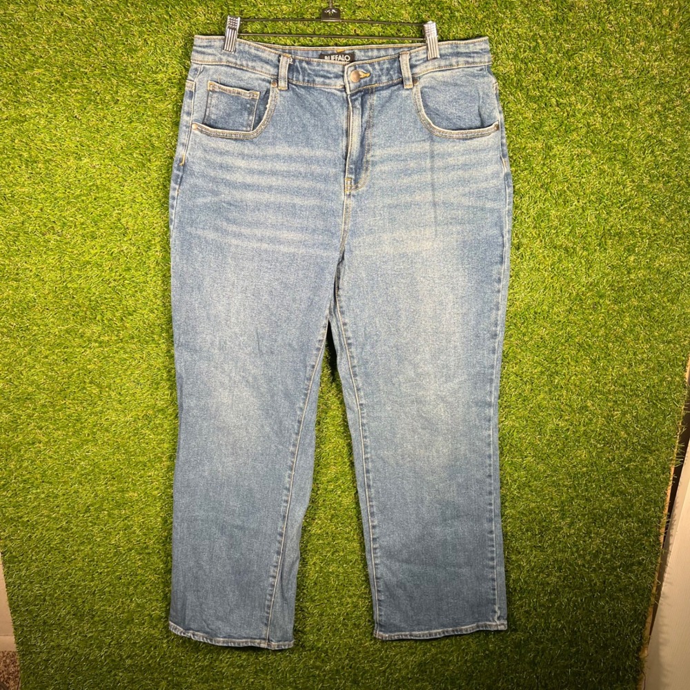 Buffalo David Bitton Della High Rise Wide Leg Jeans Blue Denim Womens Size 12